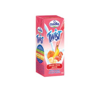 Boisson au lait et jus de fruits – Twist Candia – orange fraise banane- 20cl