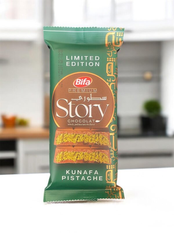 Chocolat Dubai BIFA Story Kunafa Pistache 210G Sup rette DZ Chocolat Dubai BIFA Story Kunafa Pistache 210G Sup rette DZ