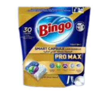 Capsules pour lave-vaisselle Bingo Pro Max – Tout en 1 – 30 caps